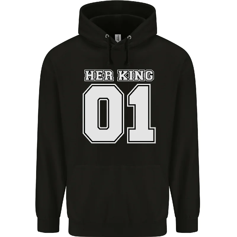 Price Drop Her King Funny Wedding Anniversary Mens 80% Cotton Hoodie
