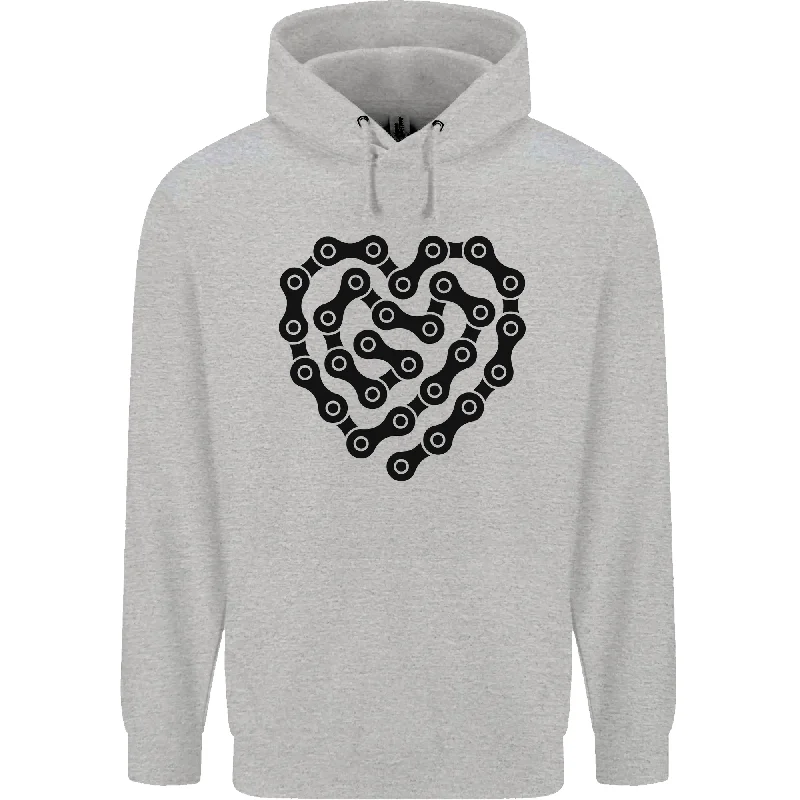 Special Discount Heart Bike Chain Cycling Biker Motorbike Mens 80% Cotton Hoodie