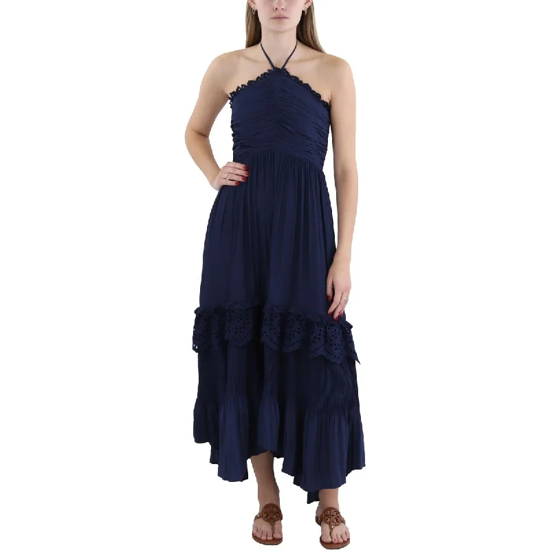 Crazy Deals Ramy Brook Womens Midi Pleated Halter Dress