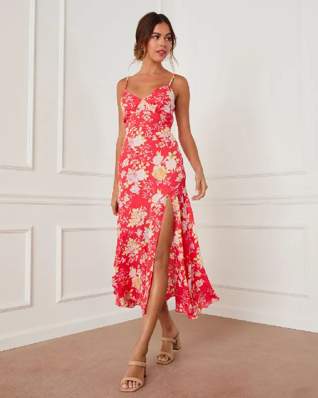 Stock Clearance Blossoming Wildflower Midi Dress
