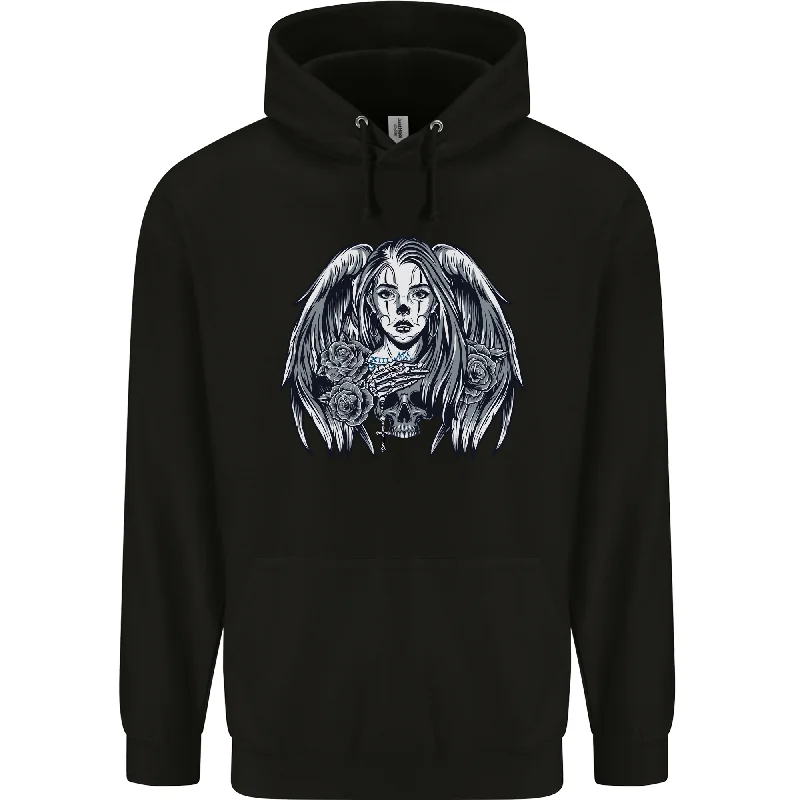Super Deal Heaven & Hell Angel Skull Day of the Dead Mens 80% Cotton Hoodie