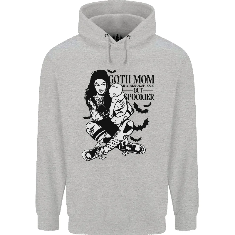 Daily Deals Goth Mum Like a Regular but Spookier Gothic Mens 80% Cotton Hoodie