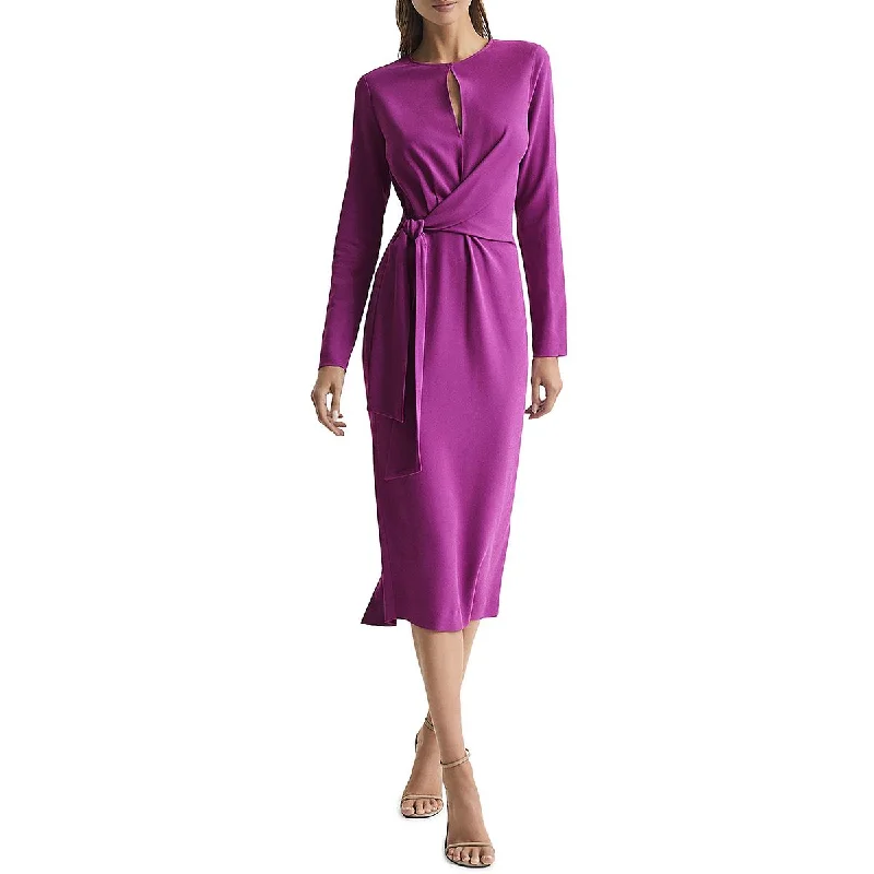 Don't Wait Reiss Womens Faux Wrap Midi Midi Dress