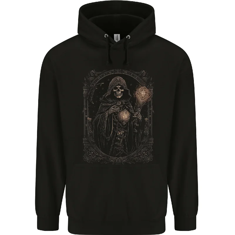 Don't Wait Gothic Grim Reaper Goth Heavy Metal Skull 11 Mens 80% Cotton Hoodie