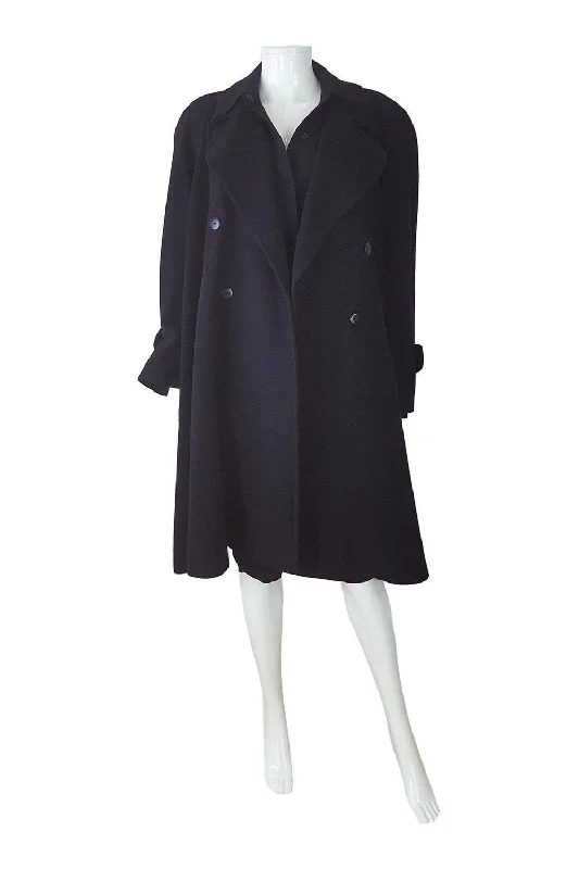 Price Smash KL by KARL LARGERFELD Vintage Black Wool Opera Coat (14)