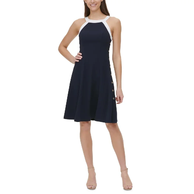 Online Exclusive Tommy Hilfiger Womens Halter Knee-Length Fit & Flare Dress