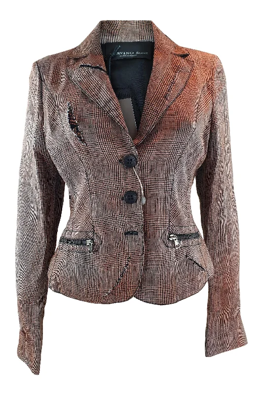 Factory Direct Sale SCERVINO STREET Ermanno Scervino Brown Fitted Jacket (US 8)