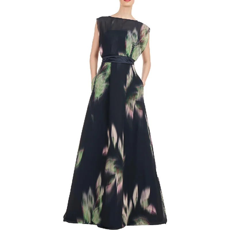 Flash Sale Kay Unger New York Womens Tess Printed Maxi Evening Dress