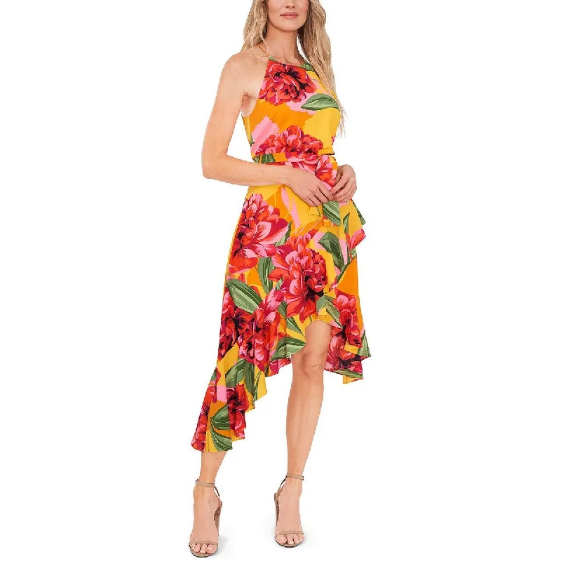 Grand Opening Sale CeCe Womens Floral Hi-Low Halter Dress
