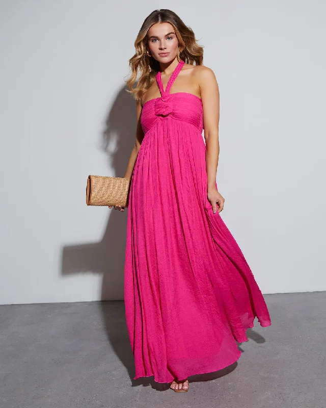 Huge Discounts Draya Halter Neck Empire Maxi Dress