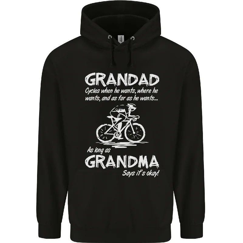 Shop and Save Grandad Cycles When He Wants Cycling Bike Mens 80% Cotton Hoodie