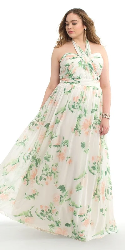 Special Price Print Tie Neck Halter Dress