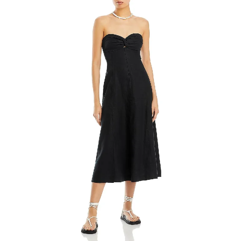 Early Access Madewell Womens Linen Smocked Midi Dress