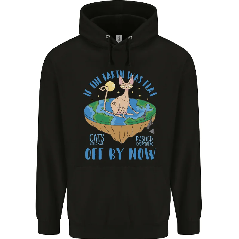 Crazy Savings If the Earth Was Flat Funny Cats Society Mens 80% Cotton Hoodie