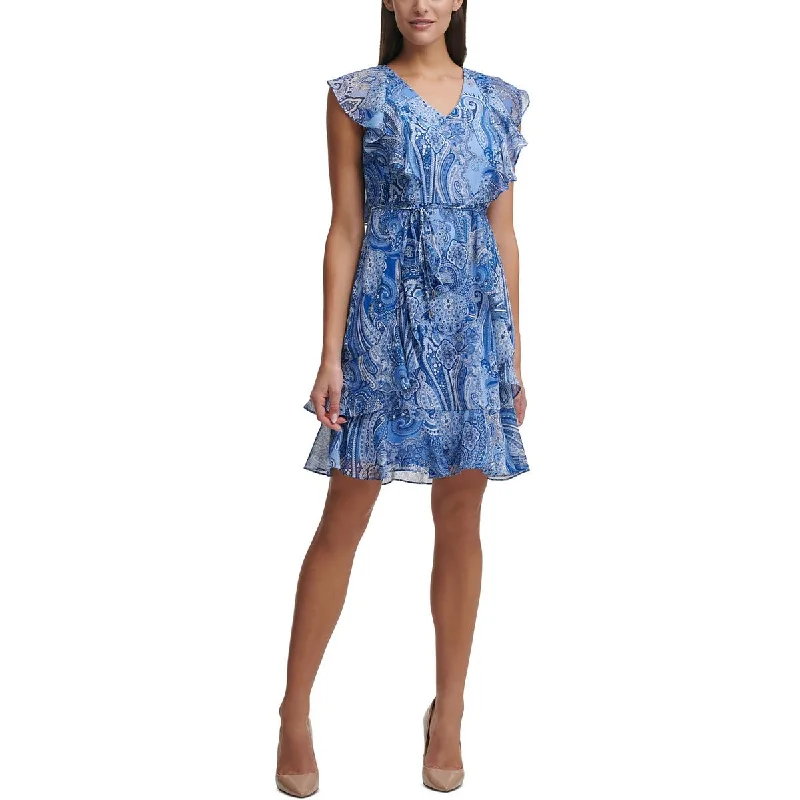 Limited Time Discount Tommy Hilfiger Womens Paisley  Fit & Flare Dress