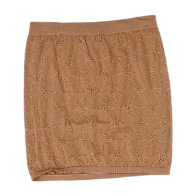 Price Meltdown Beige Floral Mini Skirt