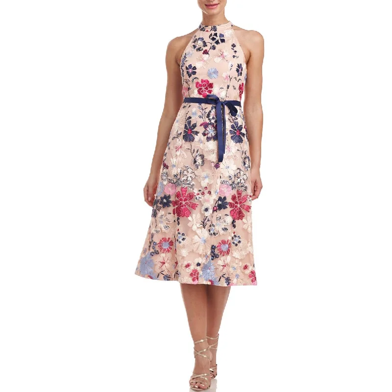 Special Savings JS Collections Womens Eleanor Tea Embroidered Floral Midi Dress