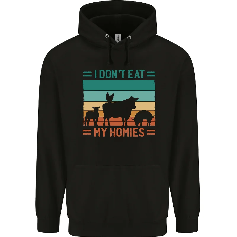 Fantastic Deals I Don't Eat My Homies Funny Vegan Vegetarian Mens 80% Cotton Hoodie