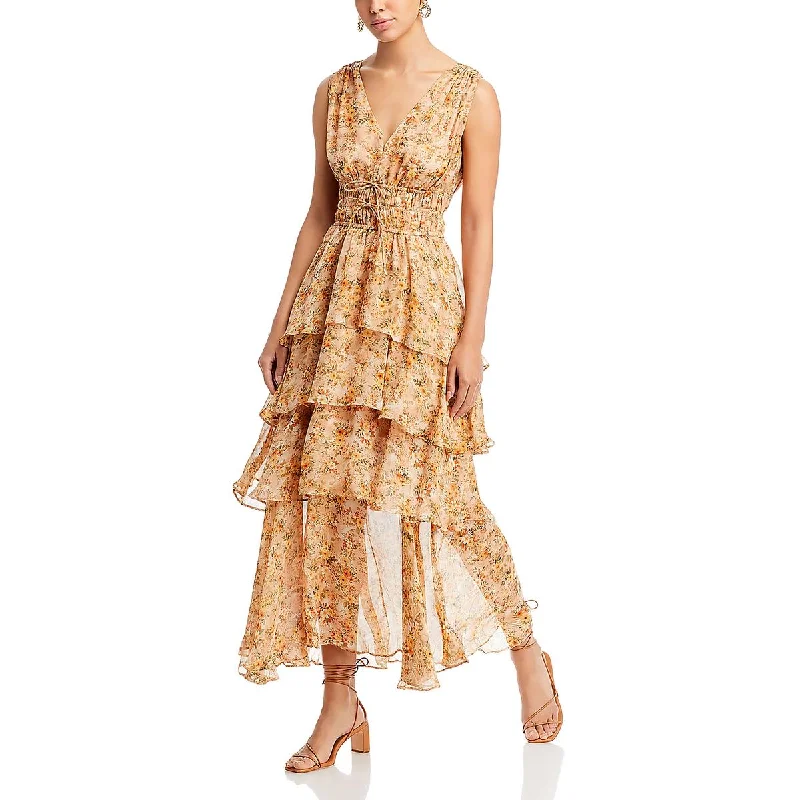 Super Bargain ASTR the Label Womens Kali Tiered Long Maxi Dress