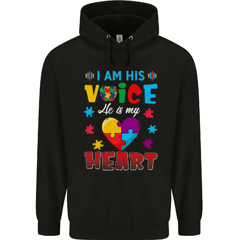 Super Sale I Am His Voice He My Heart Autism Autistic Mens 80% Cotton Hoodie