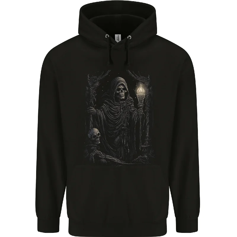 Final Markdown Gothic Grim Reaper Goth Heavy Metal Skull 5 Mens 80% Cotton Hoodie