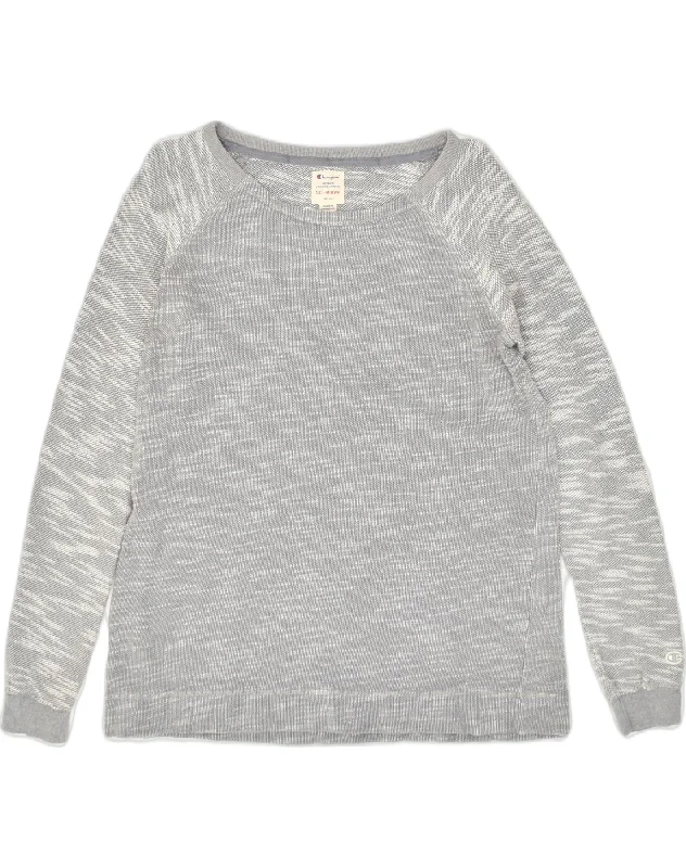 Final Clearance CHAMPION Womens Sweatshirt Jumper UK 14 Medium Grey Cotton