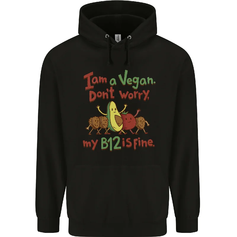 Fantastic Offers I'm a Vegan My b12 Is Fine Funny Mens 80% Cotton Hoodie