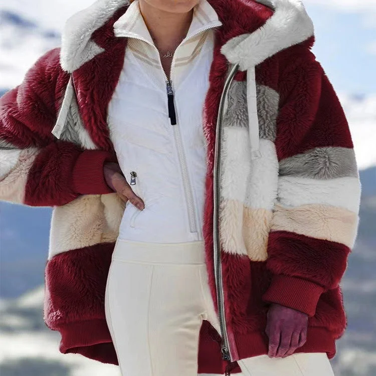 Clearance Sale Winter Thick Warm Teddy Coat Woman Lapel Long Sleeve Fluffy Hairy Fake Fur Jackets Female Button Pockets Zipper Overcoat