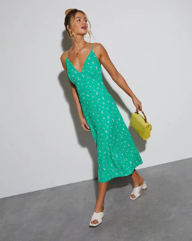Savings Alert Cyrus V-Neck Slip Midi Dress