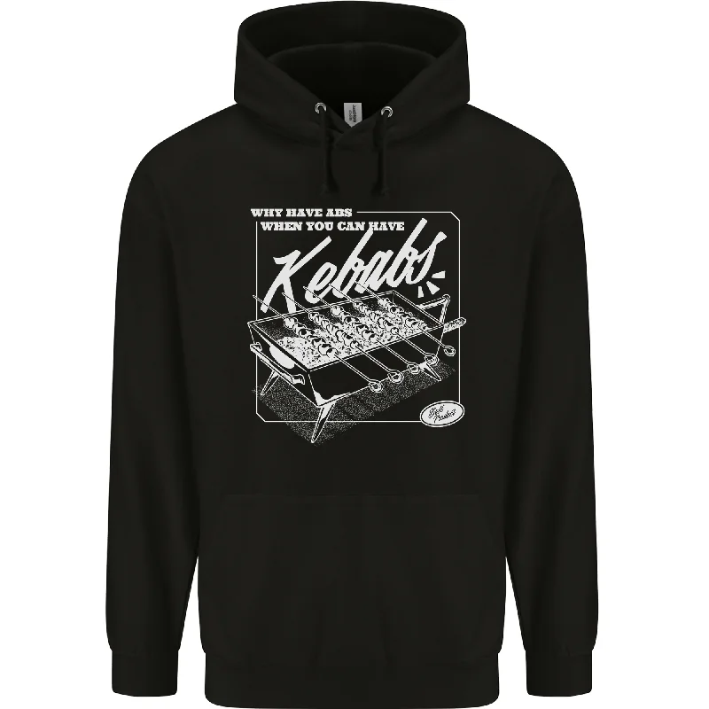 Doorbuster Deal Funny Gym Overweight Fat Abs Kebabs Mens 80% Cotton Hoodie