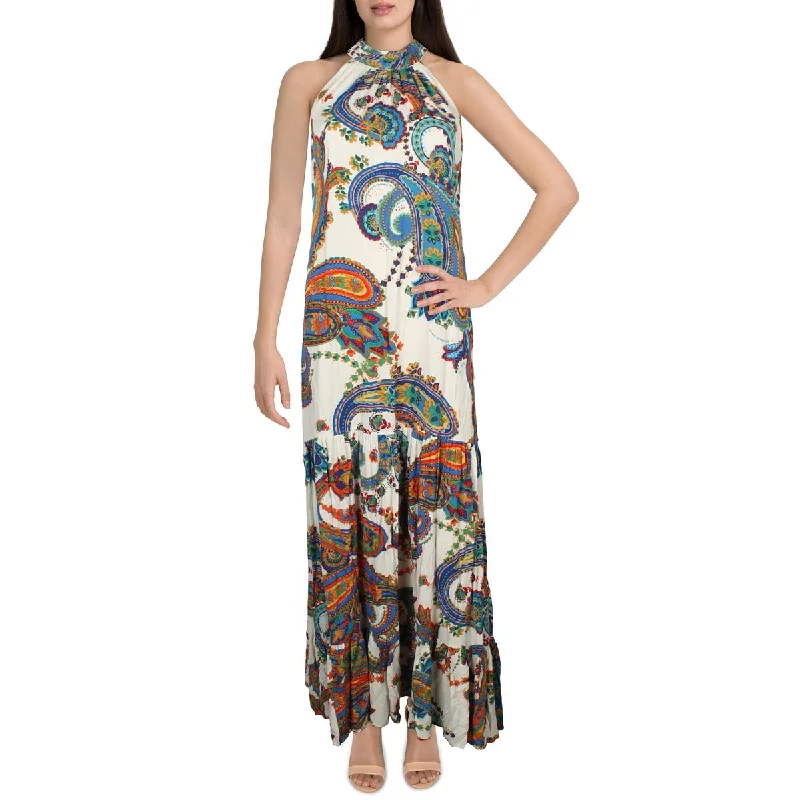 Overstock MSK Womens Paisely Maxi Halter Dress