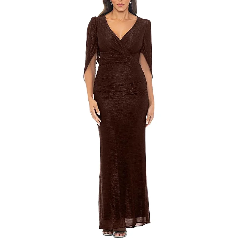 Special Discount Betsy & Adam Womens Petites Metallic Long Evening Dress