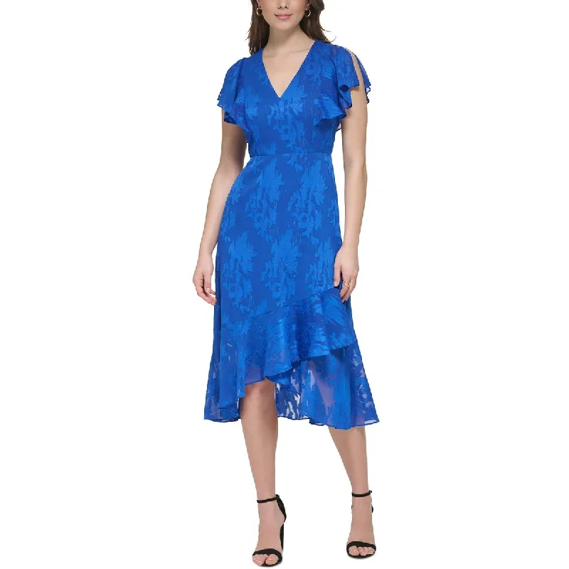 Hurry In Kensie Dresses Womens Burnout Chiffon Midi Dress