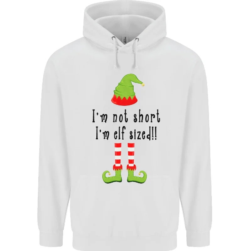 Deal Dash Im Not Short Im Elf Sized Funny Christmas Mens 80% Cotton Hoodie