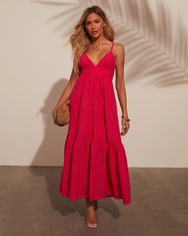 Warehouse Sale Lorenza Eyelet Smocked Midi Dress