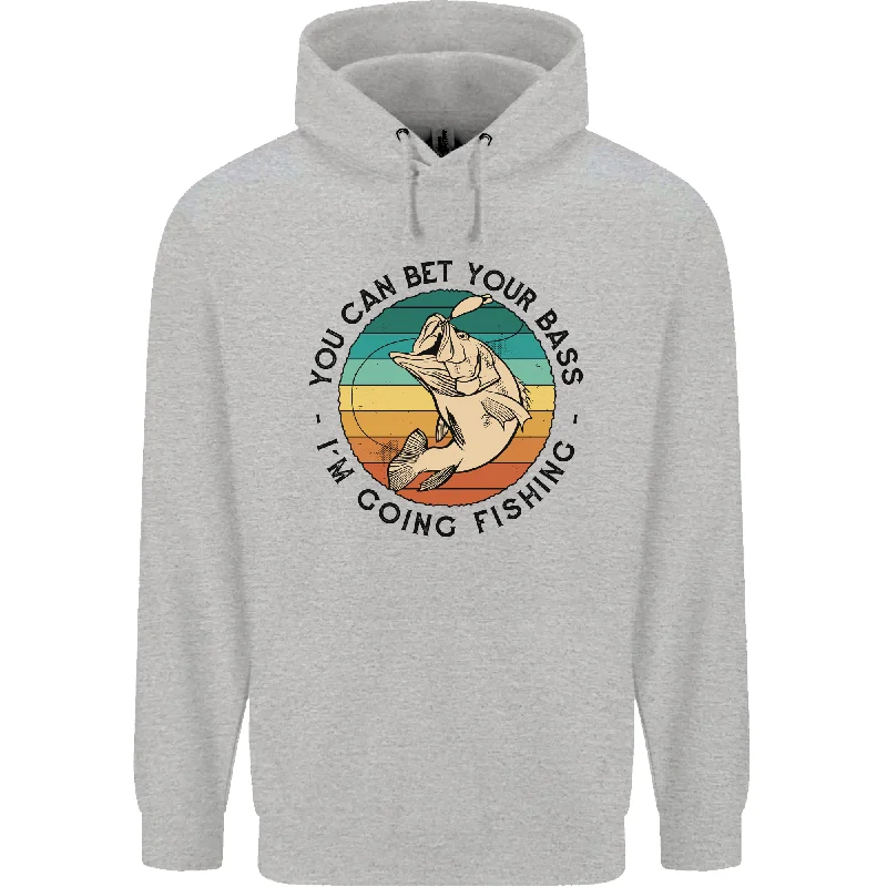Holiday Sale Funny Fishing Bet Your Bass Im Going Fisherman Mens 80% Cotton Hoodie