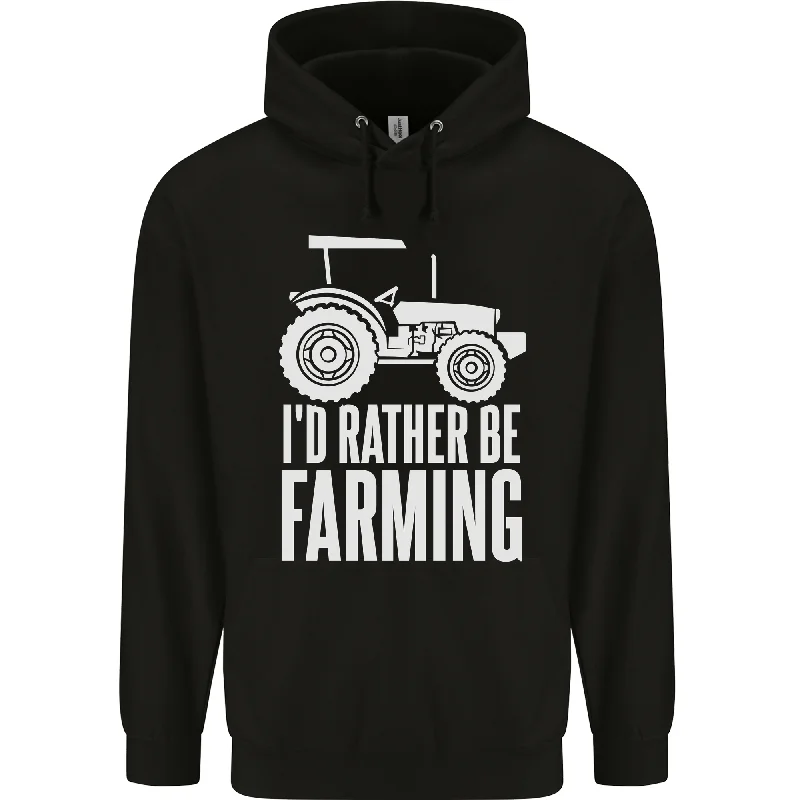 Special Price Id Rather Be Farmer Farming Tractor Mens 80% Cotton Hoodie