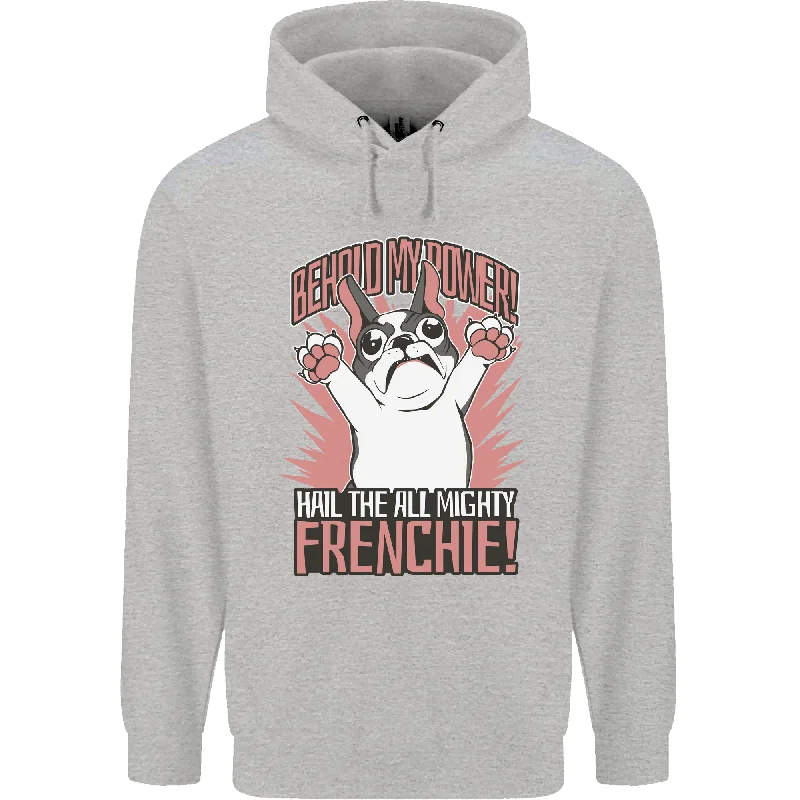 YEAR-End Clearance Hail the All Mighty Frenchie French Bulldog Dog Mens 80% Cotton Hoodie