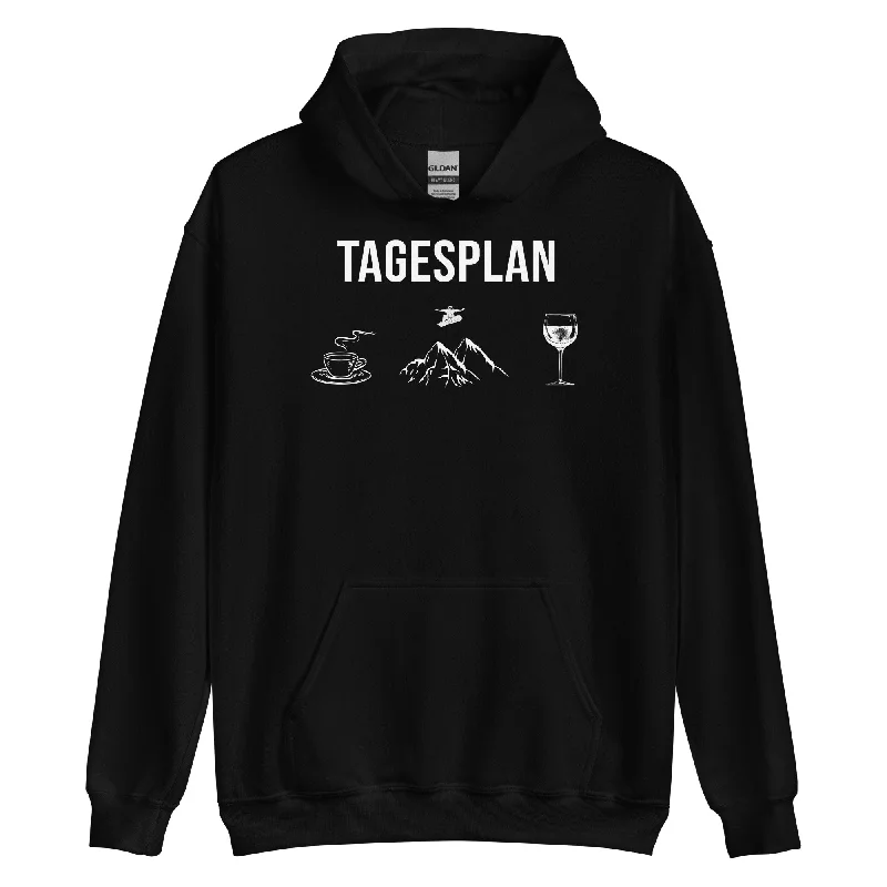 Final Markdown Tagesplan Kaffee, Snowboarden und Wein - Unisex Hoodie