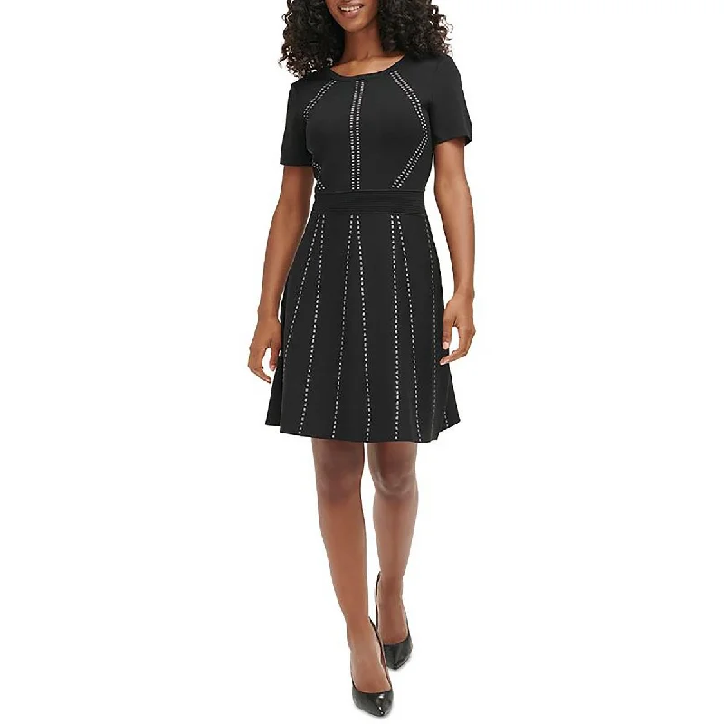 Amazing Deals Karl Lagerfeld Paris Womens Metallic A-Line Sweaterdress
