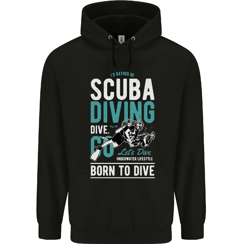 Super Deal Id Rather Be Scuba Diving Diver Funny Mens 80% Cotton Hoodie