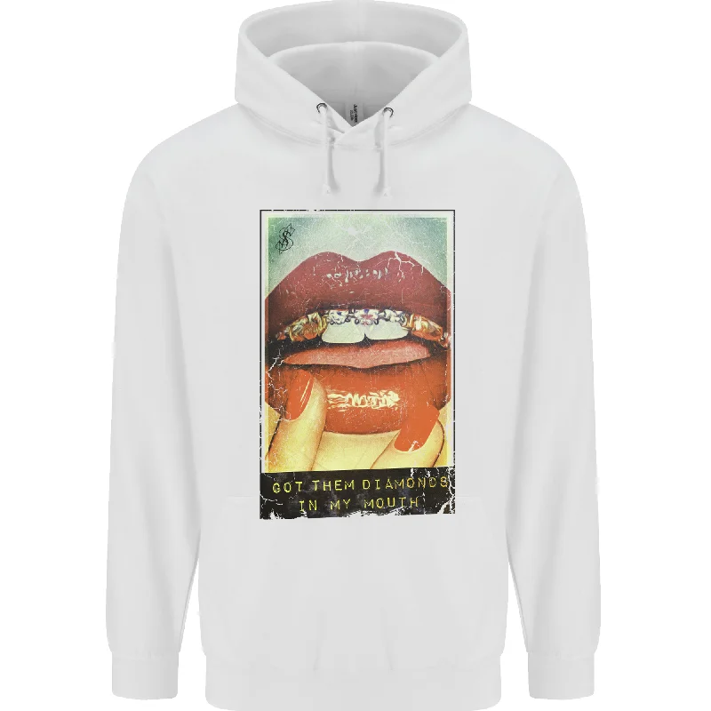 Crazy Deals Got Them Diamonds in My Mouth Mens 80% Cotton Hoodie