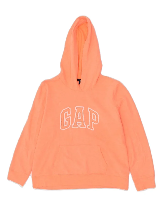 While Supplies Last GAP Womens Graphic Hoodie Jumper UK 18 XL Orange Cotton