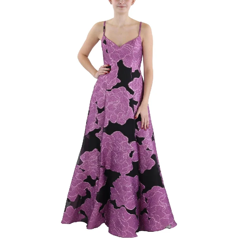 Midnight Madness ML Monique Lhuillier Womens Metallic Full Length Evening Dress