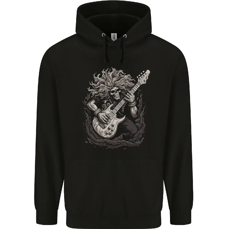Unmissable Offer Heavy Metal Rock Skull Guitar Music 2 Mens 80% Cotton Hoodie