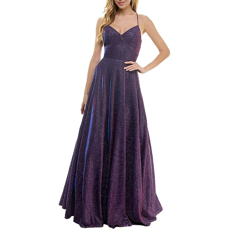 Price Break City Studio Womens Juniors Glitter Formal Evening Dress