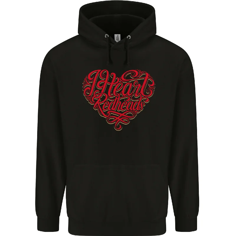 Seasonal Sale I Heart Red Heads Ginger Hair Funny Mens 80% Cotton Hoodie