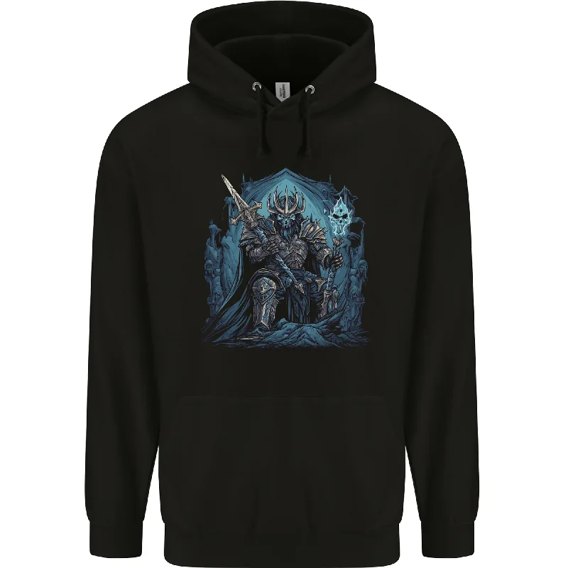 Online Only Ice Cavern Fantasy Skull King Mens 80% Cotton Hoodie