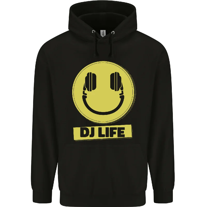 Quick Sale Headphones DJ Life Acid Face Vinyl Decks Mens 80% Cotton Hoodie