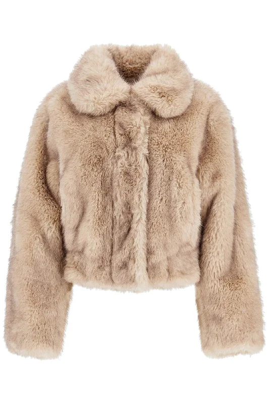 Big Discounts Lena Faux Fur Bomber Jacket  - Beige